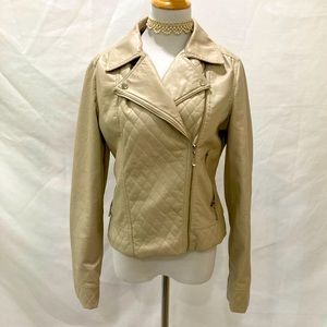 Vegan Leather style moto jacket size M